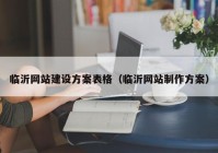 临沂网站建设方案表格（临沂网站制作方案）