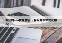 专业的seo优化推荐（有实力SEO优化推荐）