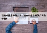 西安小程序开发公司（西安小程序开发公司有哪些）
