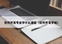 软件开发专业学什么课程（软件开发学啥）