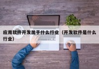 应用软件开发属于什么行业（开发软件是什么行业）