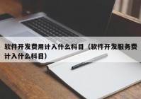 软件开发费用计入什么科目（软件开发服务费计入什么科目）