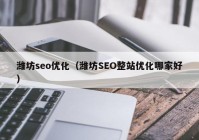 潍坊seo优化（潍坊SEO整站优化哪家好）