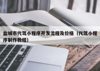 盐城市代驾小程序开发流程及价格（代驾小程序制作教程）