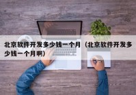 北京软件开发多少钱一个月（北京软件开发多少钱一个月啊）