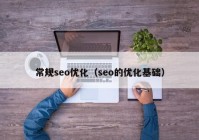 常规seo优化（seo的优化基础）