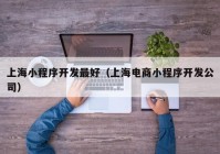 上海小程序开发最好（上海电商小程序开发公司）
