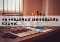 小程序开发工具重启后（小程序开发工具重启后怎么恢复）